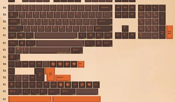 Picture of EPBT Dolch Orange Doubleshot ABS Mechanical Keyboard Keycap Set